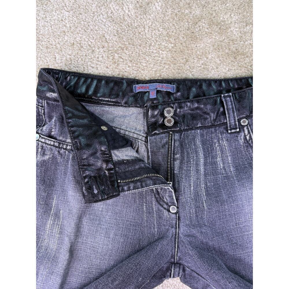 Les Copains Jeans Women’s Sz 42 11 Inseam 34" Denim Dark Wash Zip Boot Cut C834 - Picture 3 of 11